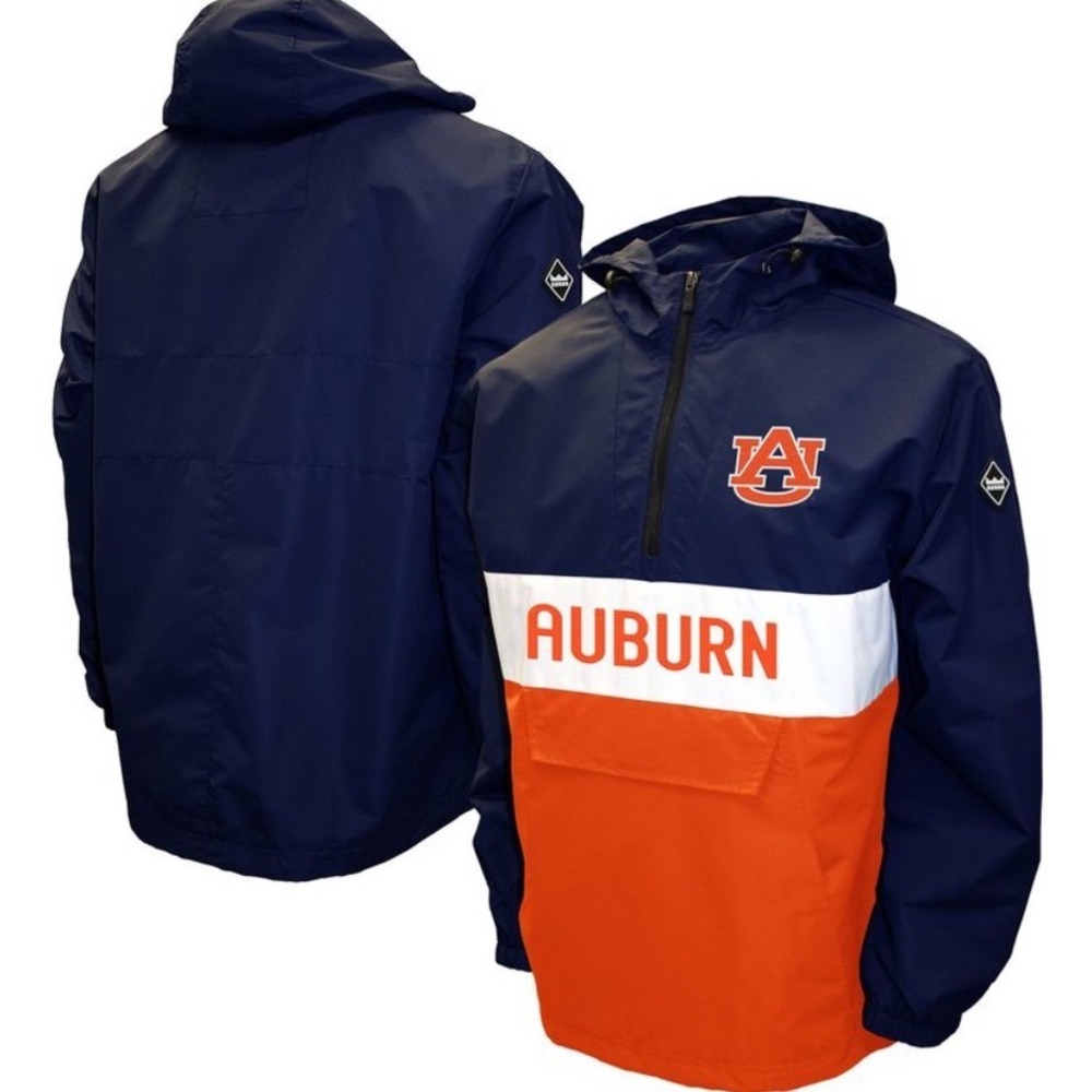 NEW Alabama Auburn Tigers NCAA Medium Quarter Zip Windbreaker NWT